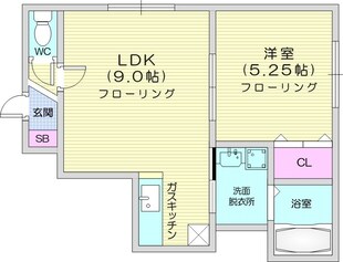 北２４条駅 徒歩13分 1階の物件間取画像